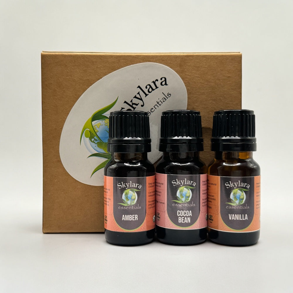 Sweet Aromas Essential Oil Set of 3 - Amber, Cocoa Bean and Vanilla 10ml