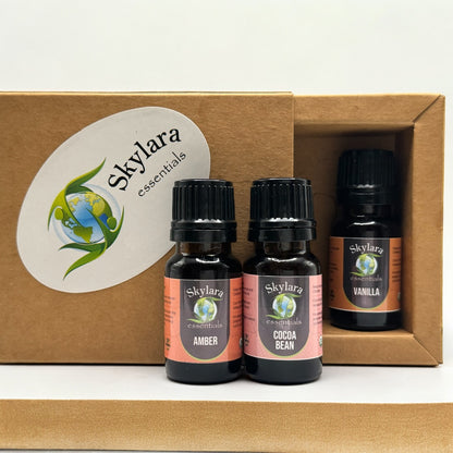 Sweet Aromas Essential Oil Set of 3 - Amber, Cocoa Bean and Vanilla 10ml